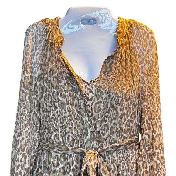 New ALESSIA ZAMATTIO Favignana Silk Cheetah Tiered Maxi Dress Sz 42 / US 6 - Picture 4 of 16